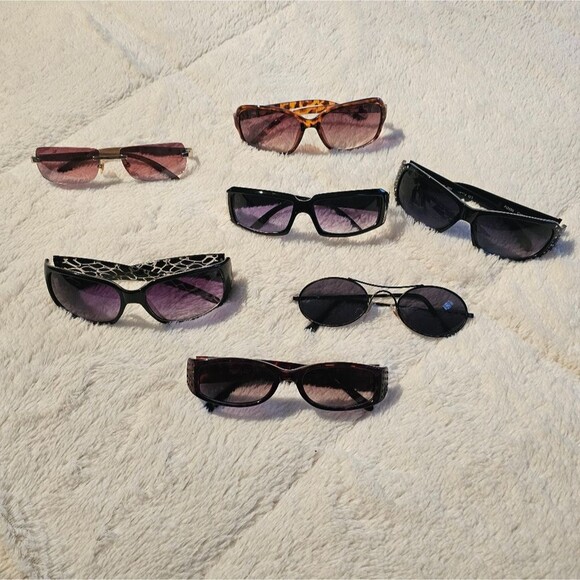 7 Pair of Stylish Black and Brown Sunglasses - Picture 1 of 8